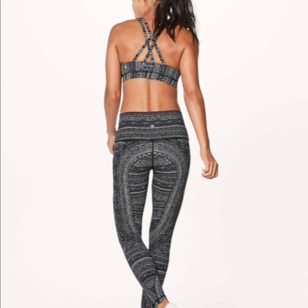 Lululemon Wunderunder tights tribal print